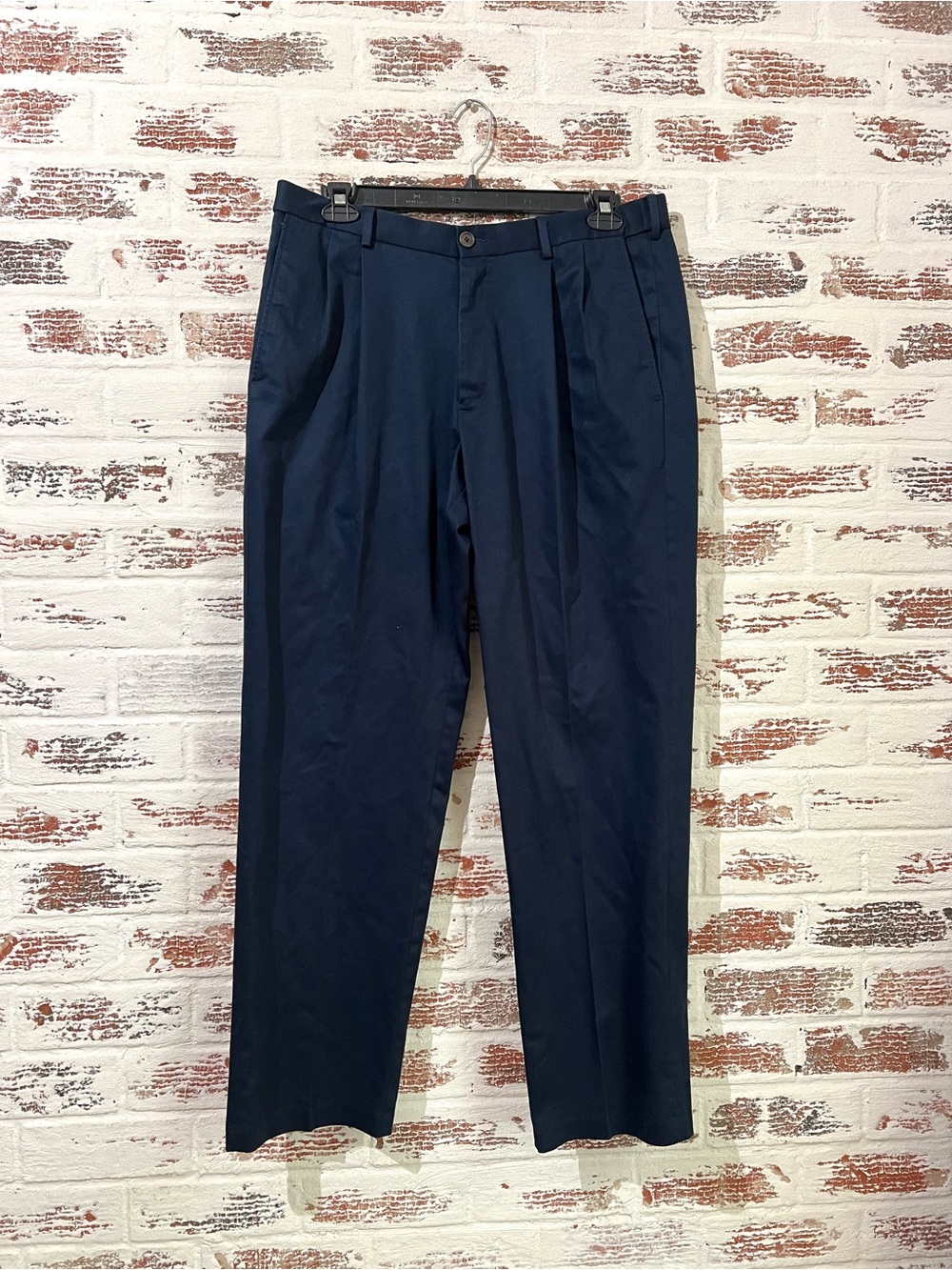 Haggar Dress Pants Classic Fit Premium No Iron Navy Blue Men’s 36x32